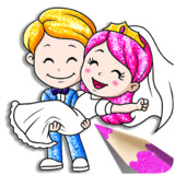 Glitter Bride and Groom Coloring Pages For Kids1.6_rowtechapk.com