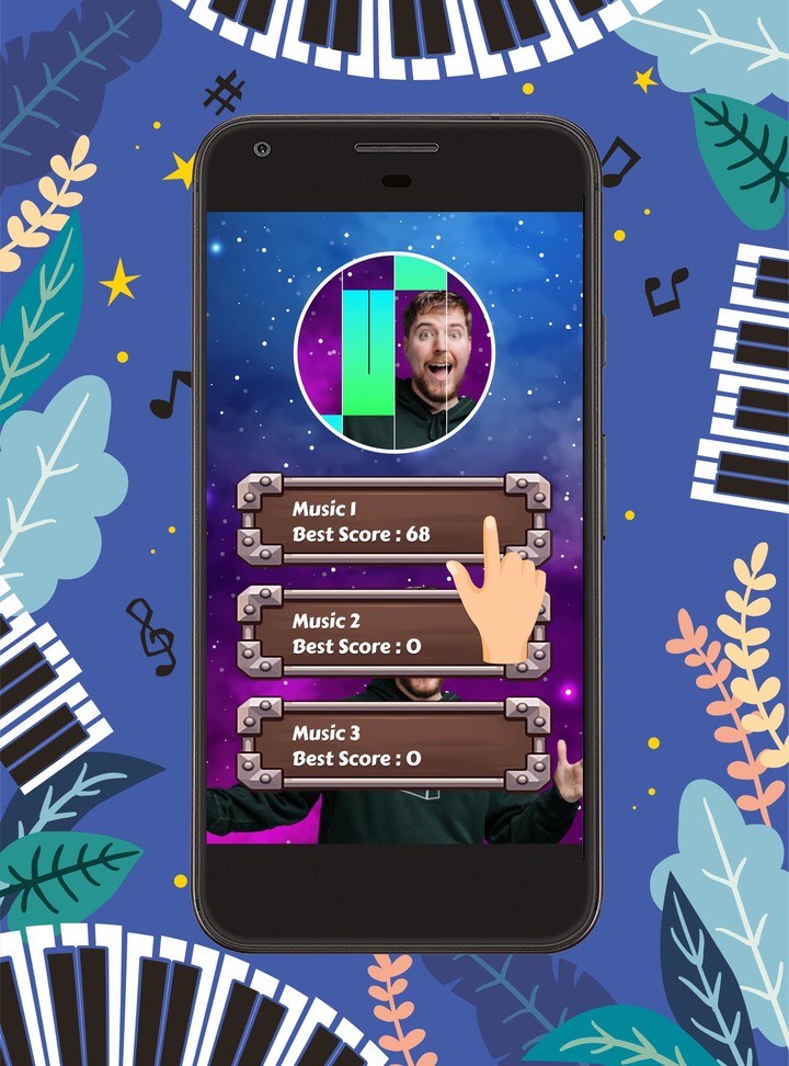 Mr Beast Piano Tiles Games screenshot image 1_Popularmodapk.com