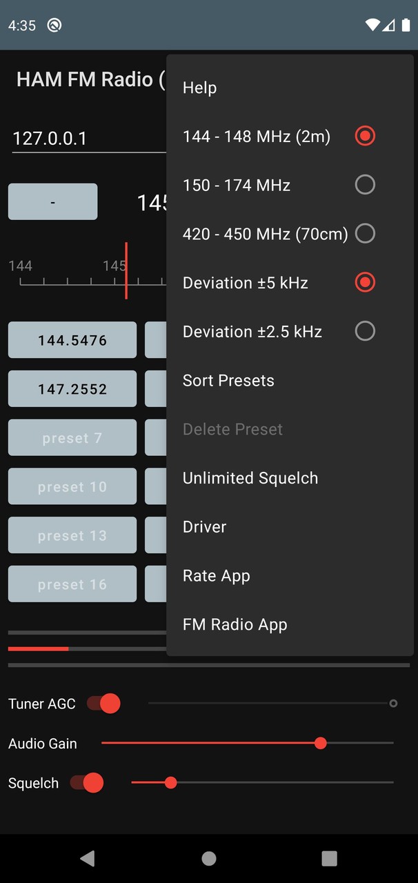 HAM FM Radio (RTL-SDR) screenshot image 3_Popularmodapk.com
