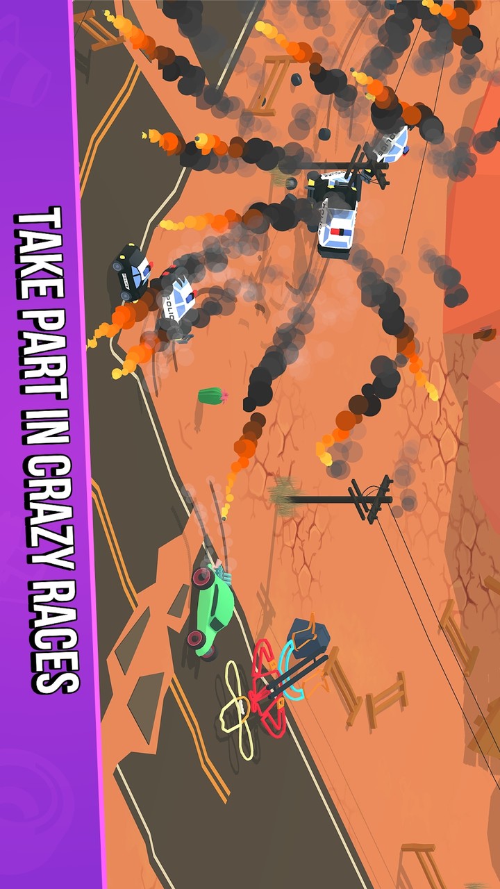 Smash racing: drive from cops, make an epic crash!(Paid for free) screenshot image 16_Popularmodapk.com