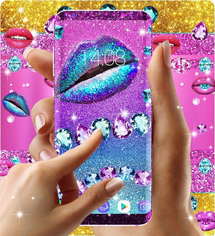 Glitter lips live wallpaper screenshot image 3_Popularmodapk.com