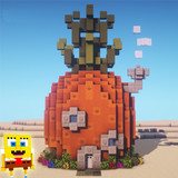 Bikini Bottom and Pineapple House Map MCPE1.2_rowtechapk.com