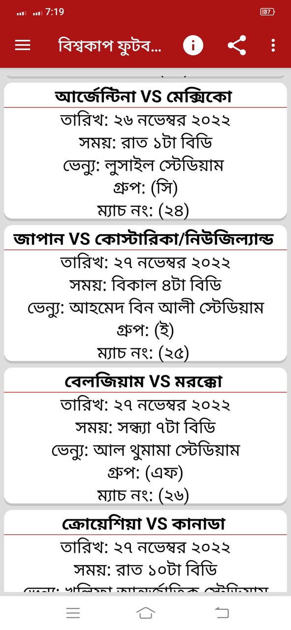 ফুটবল বিশ্বকাপ 2022 সময়সূচী screenshot image 3_Popularmodapk.com