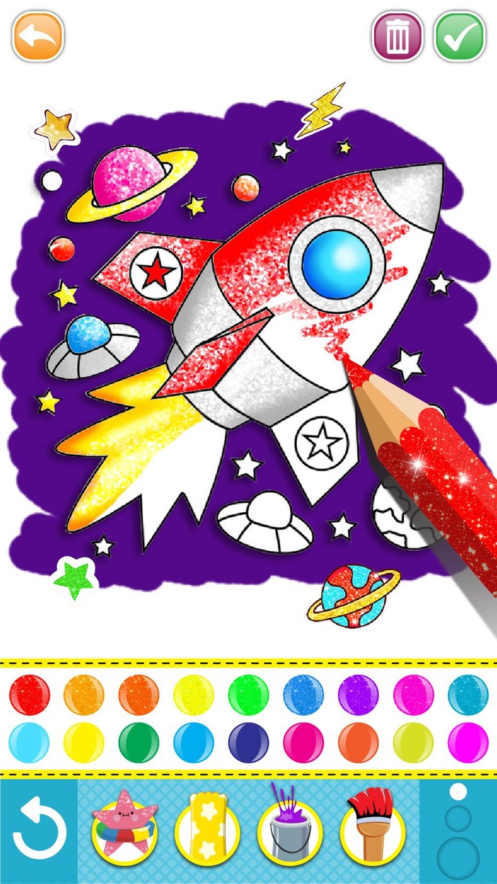 Glitter mermaid coloring pages for kids screenshot image 6_Popularmodapk.com