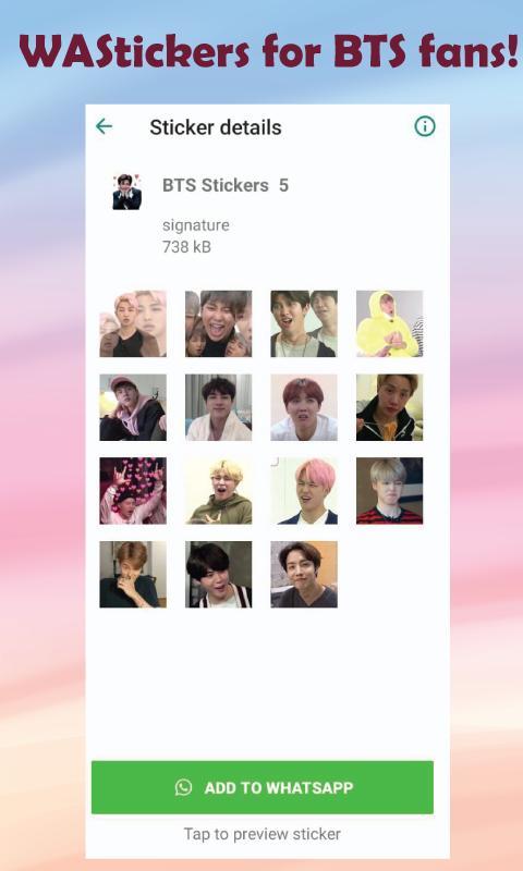1000+ BTS Stickers WAStickers screenshot image 4_Popularmodapk.com