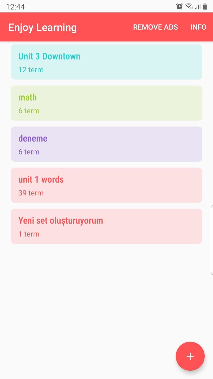 ENJOY LEARNING (Make your own flashcards) screenshot image 1_Popularmodapk.com