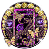 Golden Purple Butterfly Theme2.0.1_rowtechapk.com