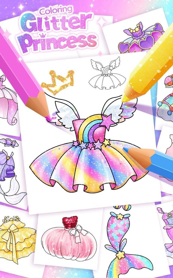 Coloring Glitter Princess screenshot image 1_Popularmodapk.com