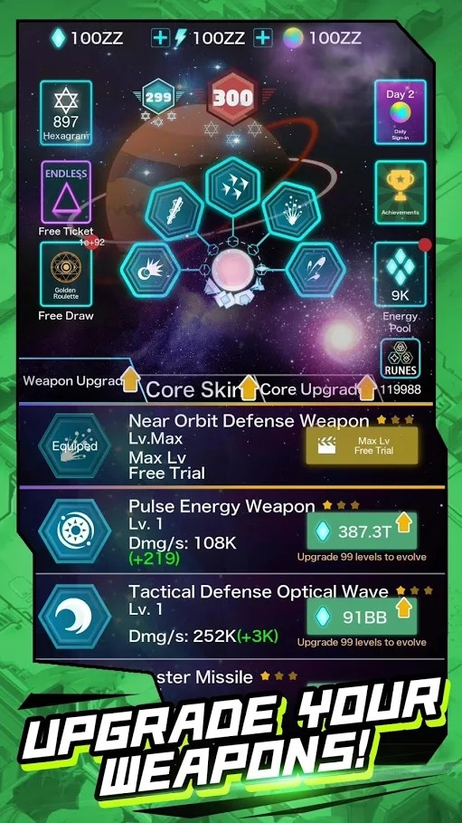 Space core(A lot of physical strength, gems) screenshot image 12_Popularmodapk.com
