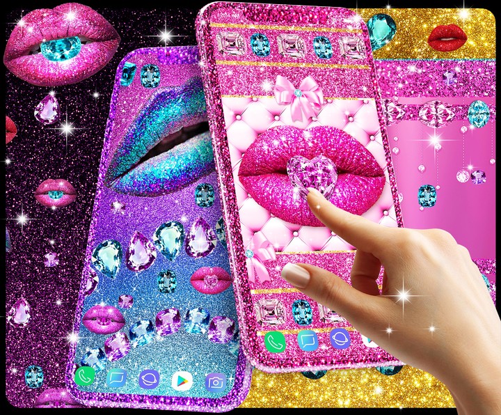 Glitter lips live wallpaper screenshot image 1_Popularmodapk.com