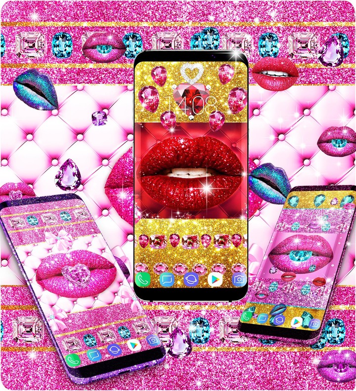 Glitter lips live wallpaper screenshot image 4_Popularmodapk.com