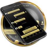 SMS Messages Metallic Gold Theme310_rowtechapk.com