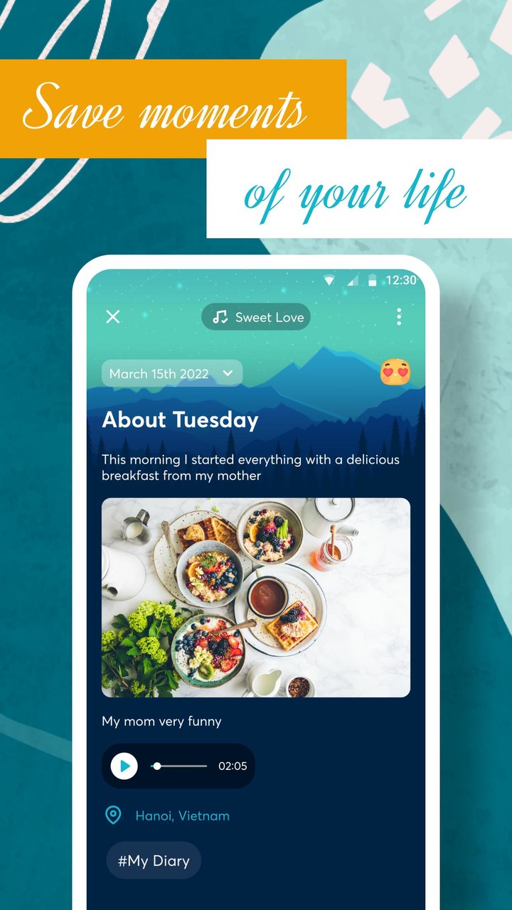 Diary with text, audio, video screenshot image 2_Popularmodapk.com