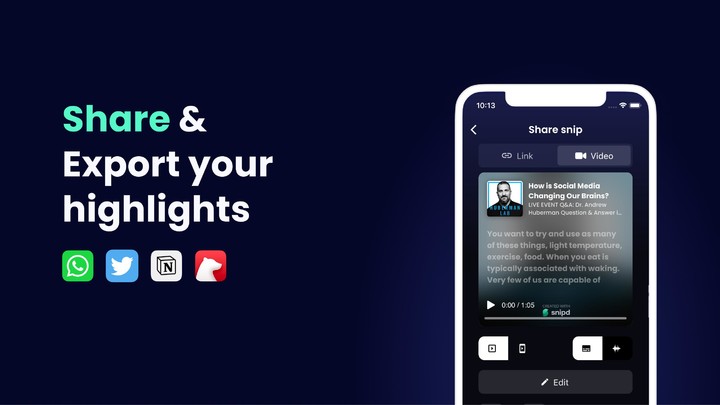 Snipd | Smart Podcast Player screenshot image 9_Popularmodapk.com