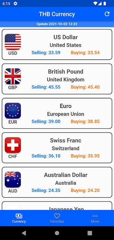 อัตราแลกเปลี่ยน - THB Currency screenshot image 18_Popularmodapk.com