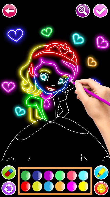 Draw Glow Number - Learn To draw glow Flowers screenshot image 10_Popularmodapk.com