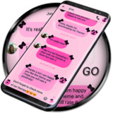 SMS Theme Ribbon Black - pink370_rowtechapk.com