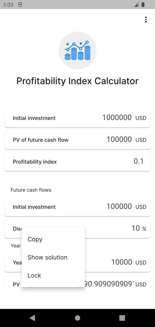 Profitability Index Calculator screenshot image 9_Popularmodapk.com