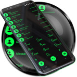 Dialer Theme Black Green drupe300_rowtechapk.com