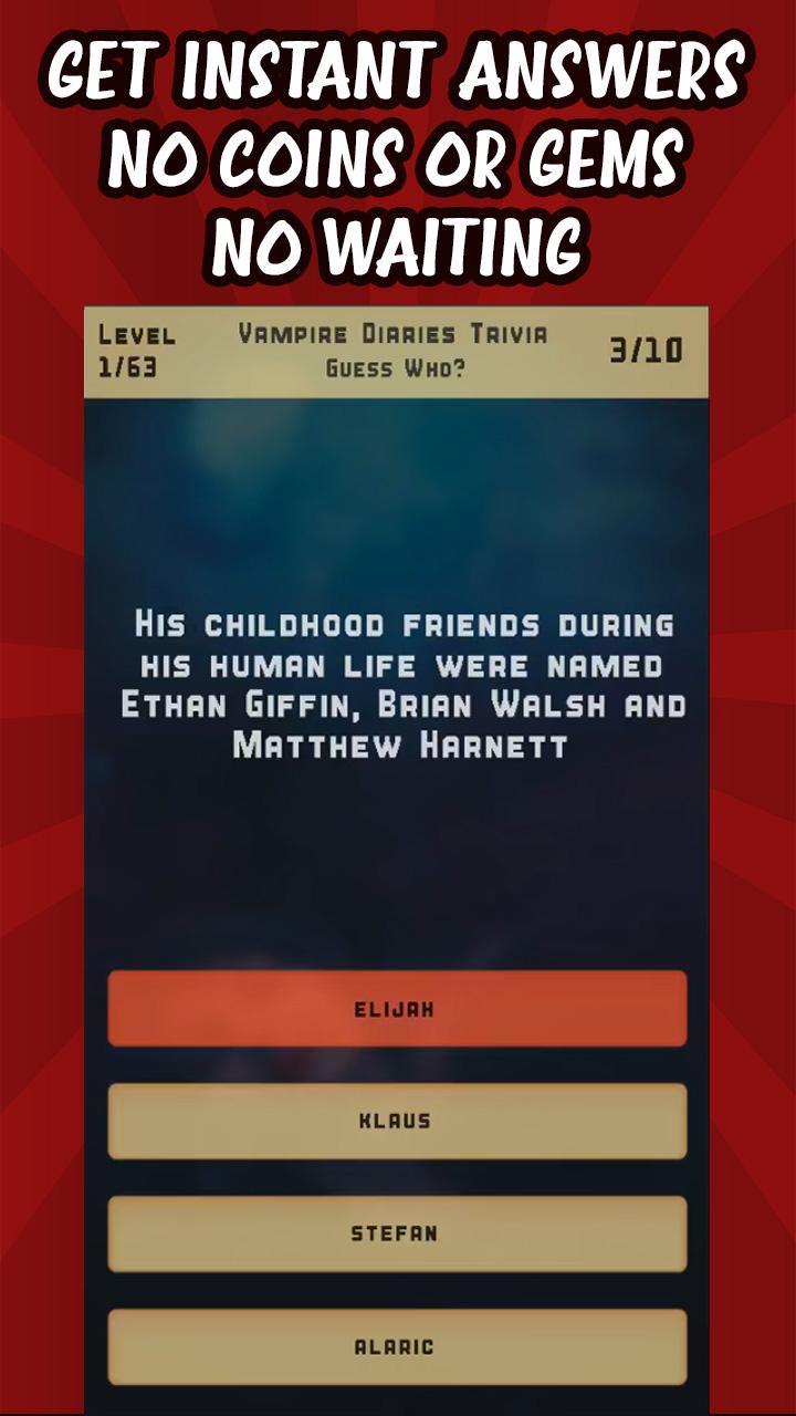Vampire Diaries Quiz Trivia screenshot image 3_Popularmodapk.com
